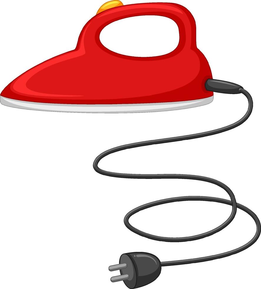 Electric iron in red color vector