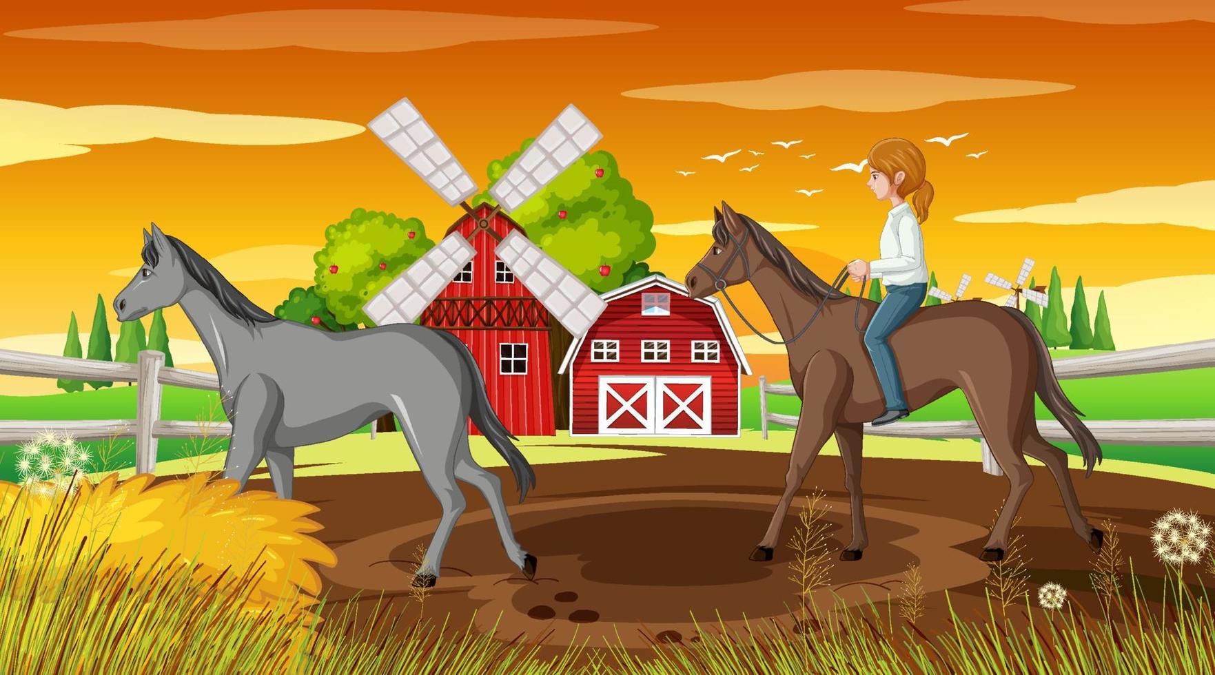 Horse riding scene with jockey and horse vector