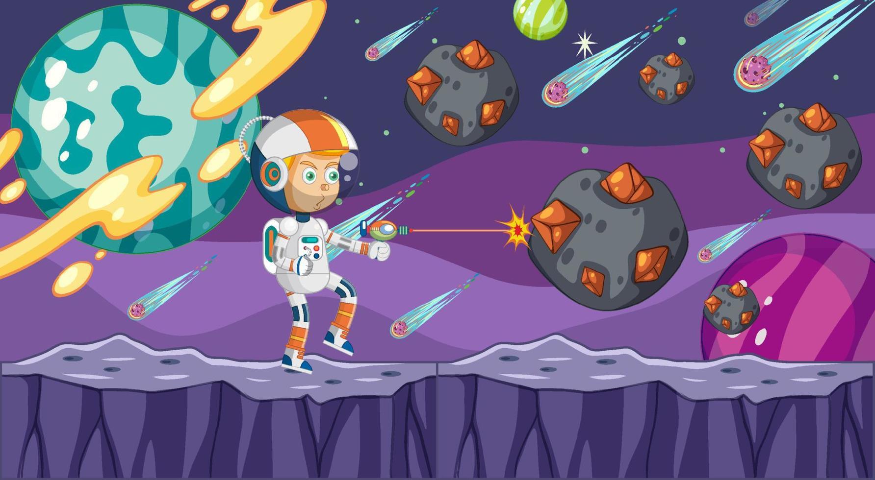 A Game Template Galaxy Space Scene vector