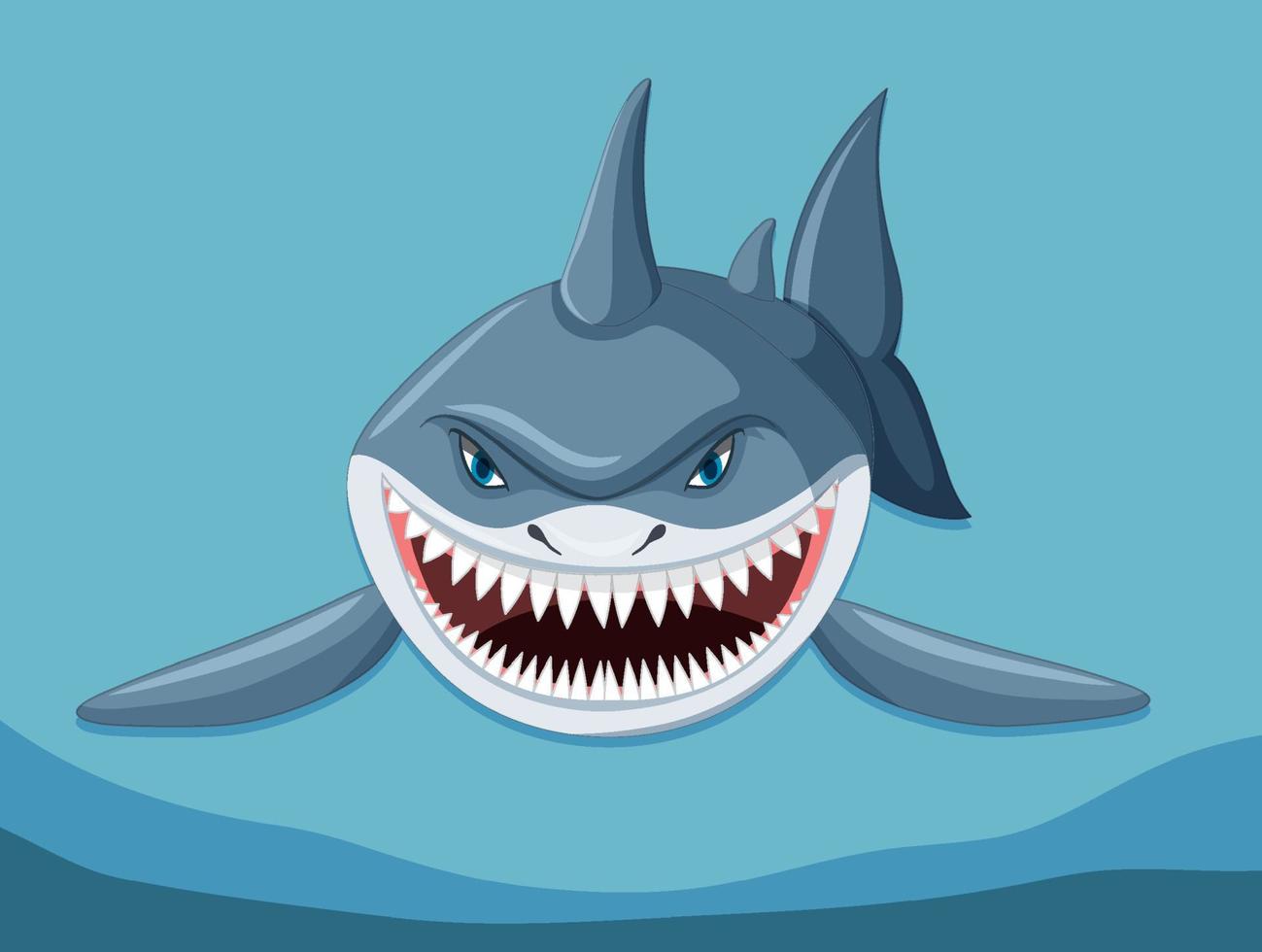 Great white shark cartoon vector