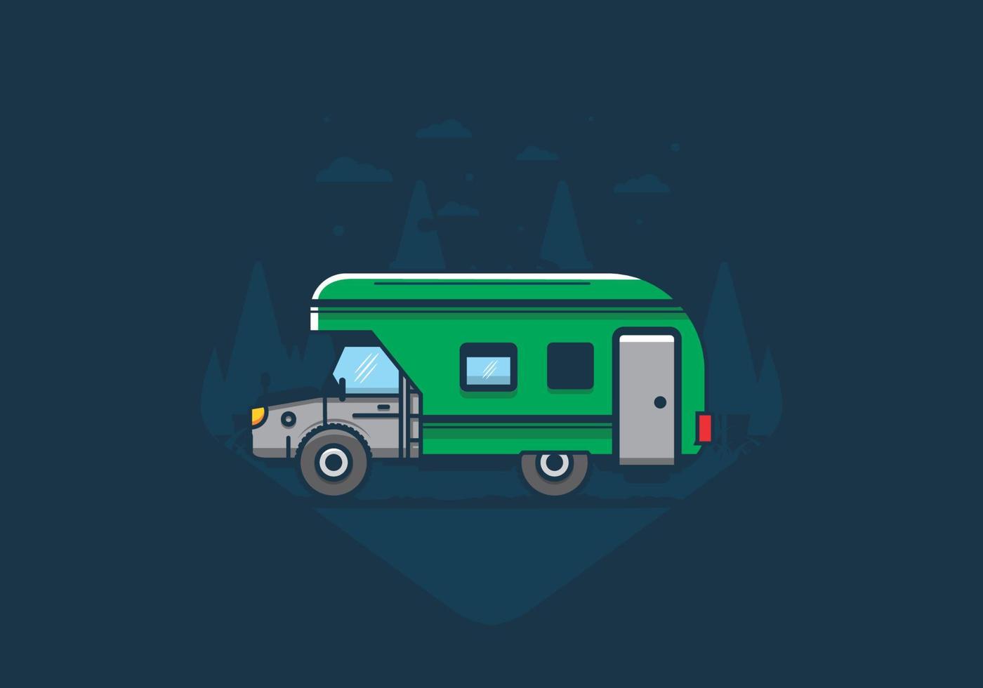 Colorful RV truck flat illustration vector