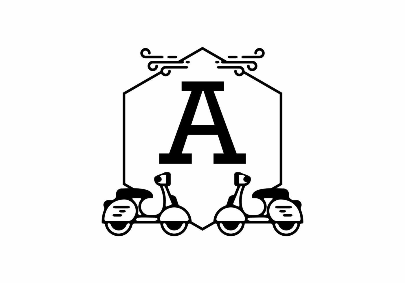 Initial letter A in scooter frame vector