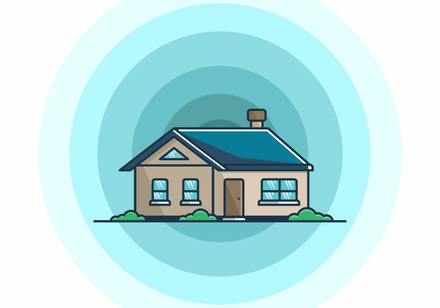 Colorful simple dream house flat illustration vector
