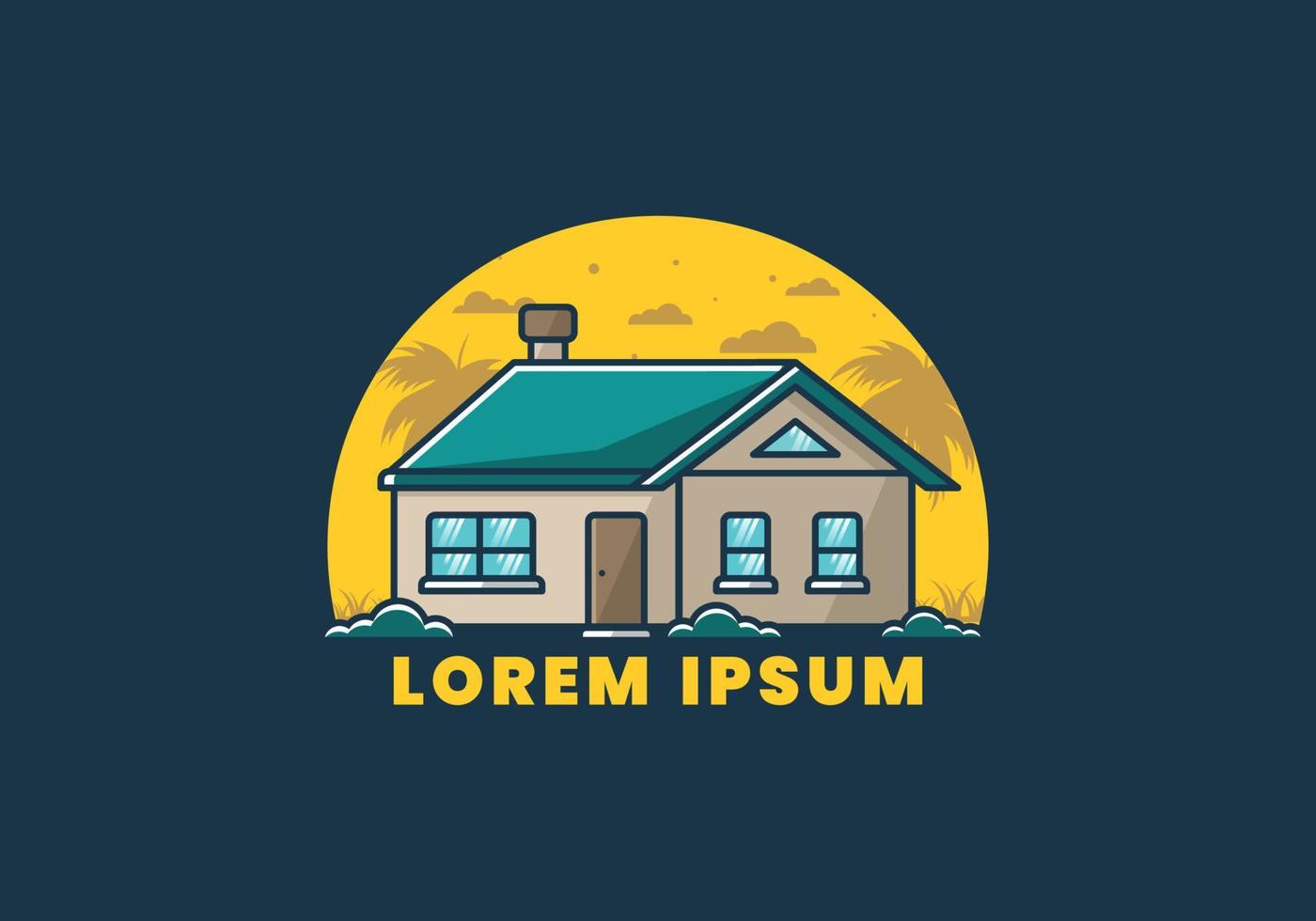 Colorful simple dream house flat illustration vector