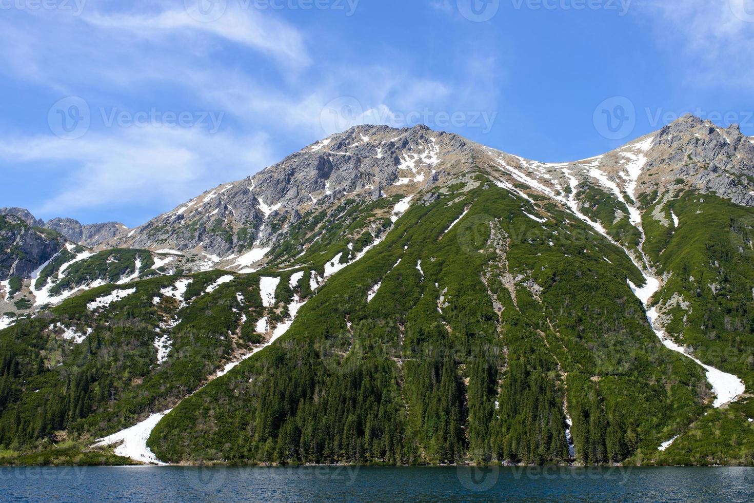 lago morskie oko ojo del mar en el parque nacional tatra cerca de la ciudad de zakopane en polonia foto