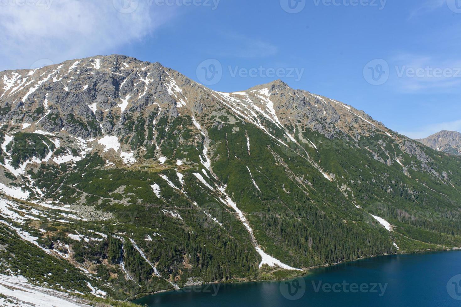 Morskie Oko lake Eye of the Sea at Tatra National Park near Zakopane city in Poland photo