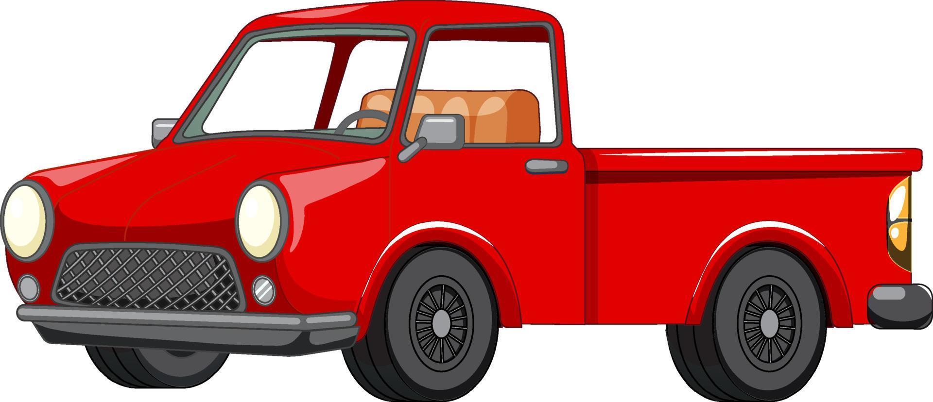 Old red truck on white background vector