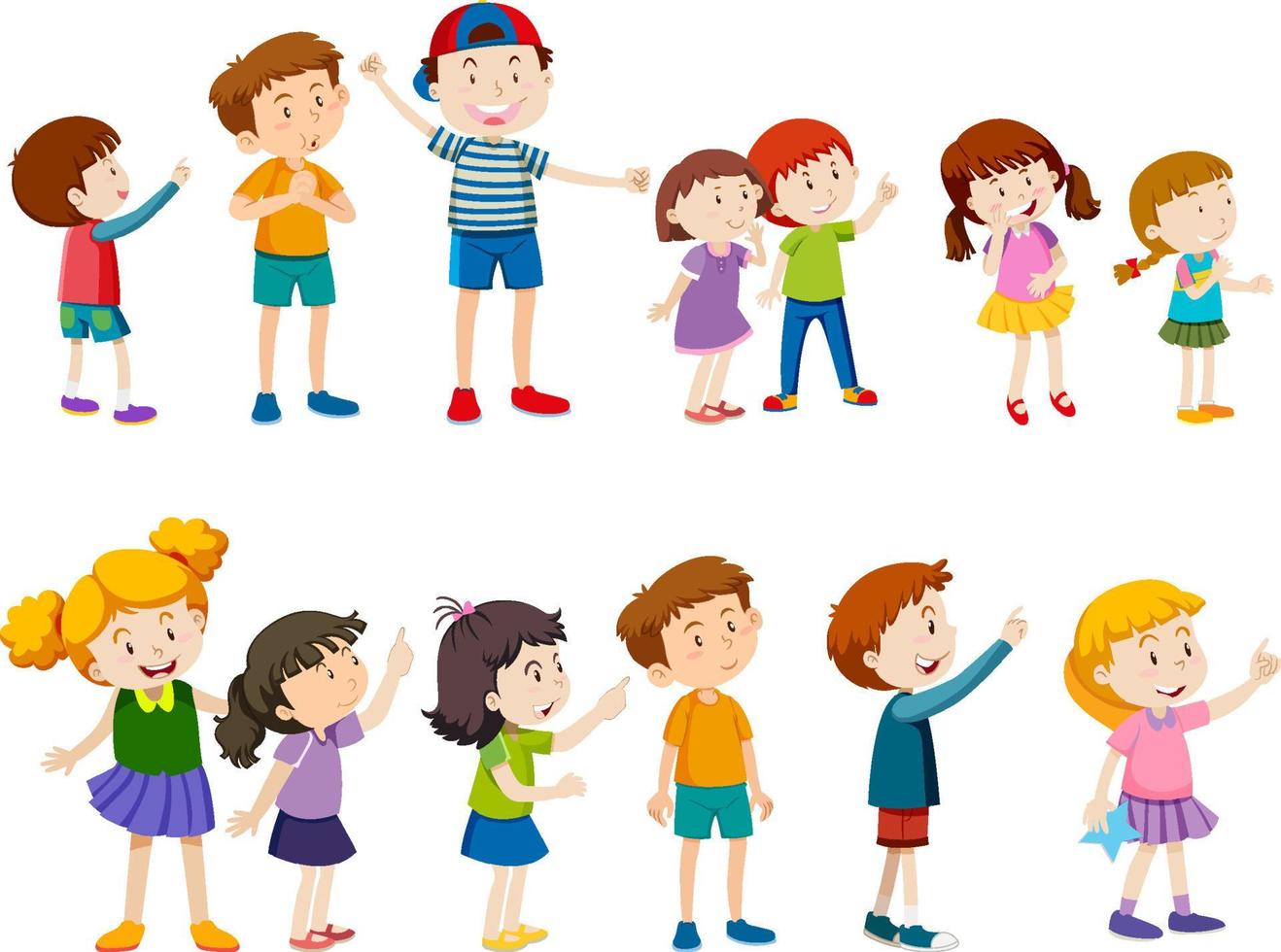 Many children with happy face vector