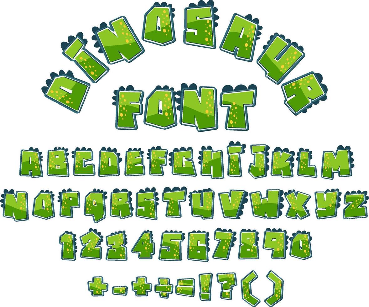 Font design for english alphabets and numbers vector