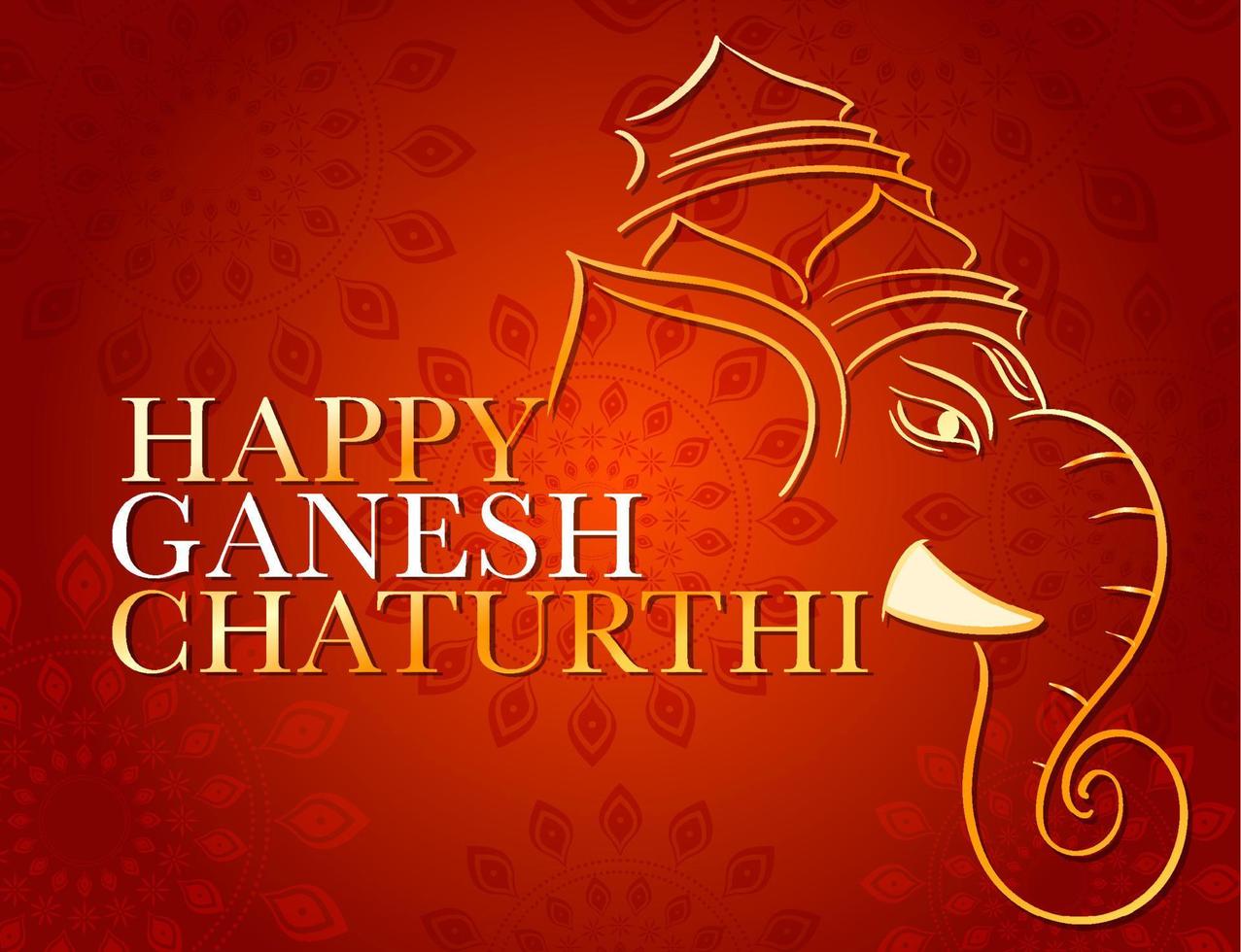 feliz ganesh chaturthi cartel vector