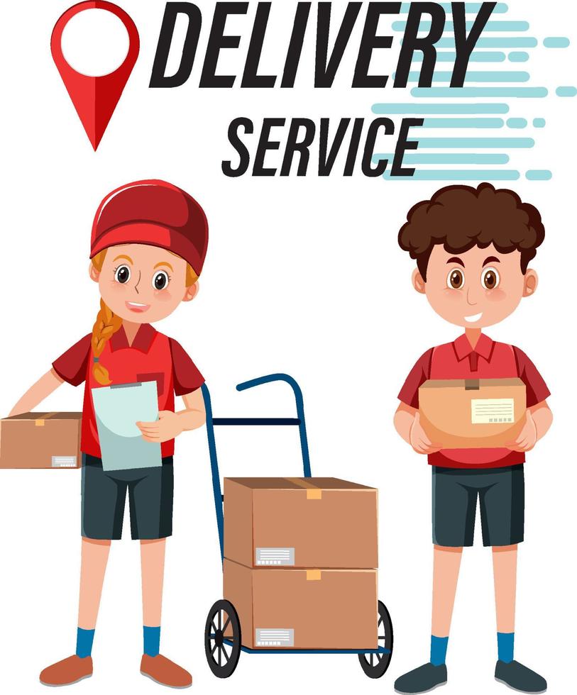 Delivery man with packages vector