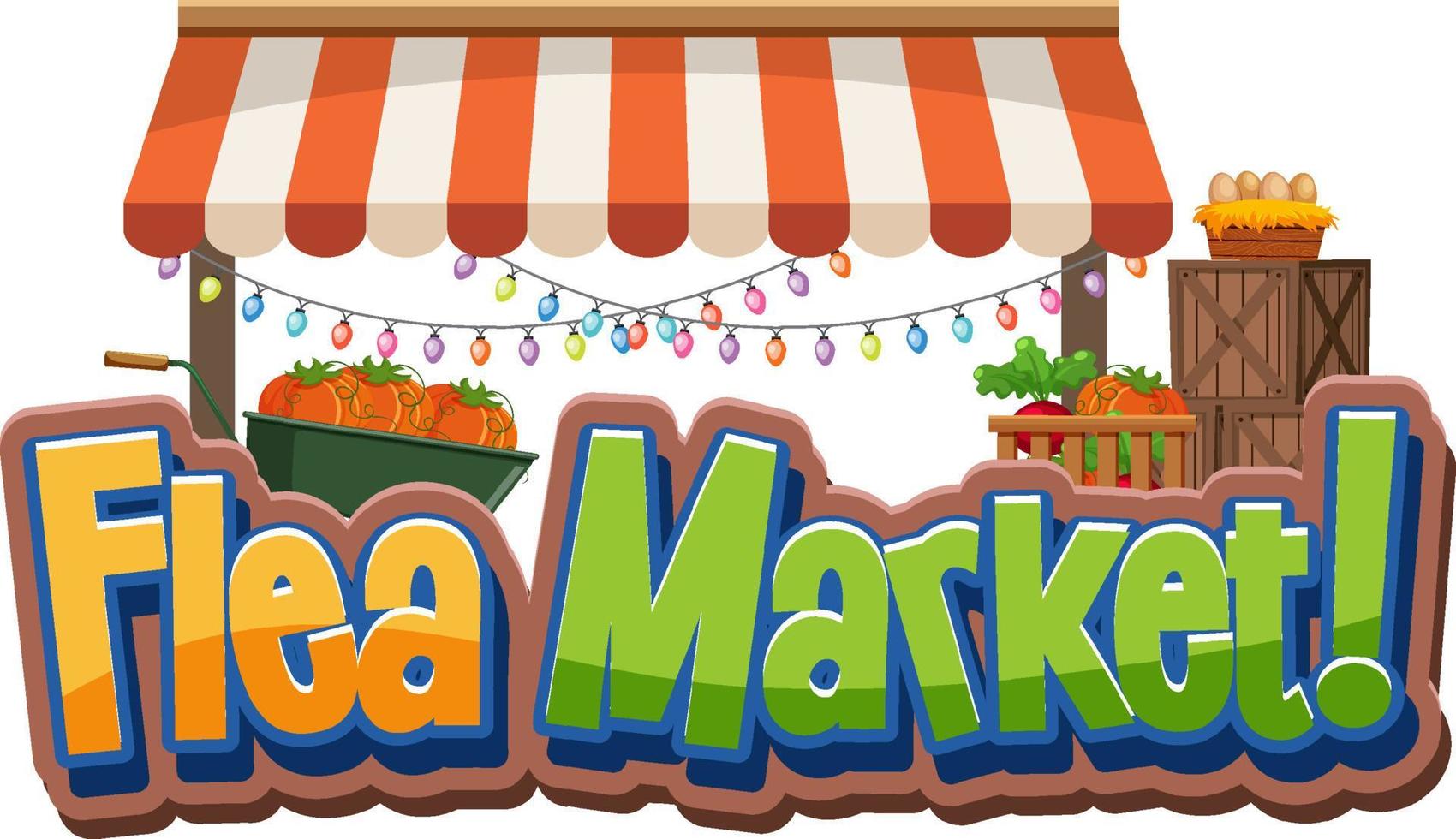 Flea Market typography design vector