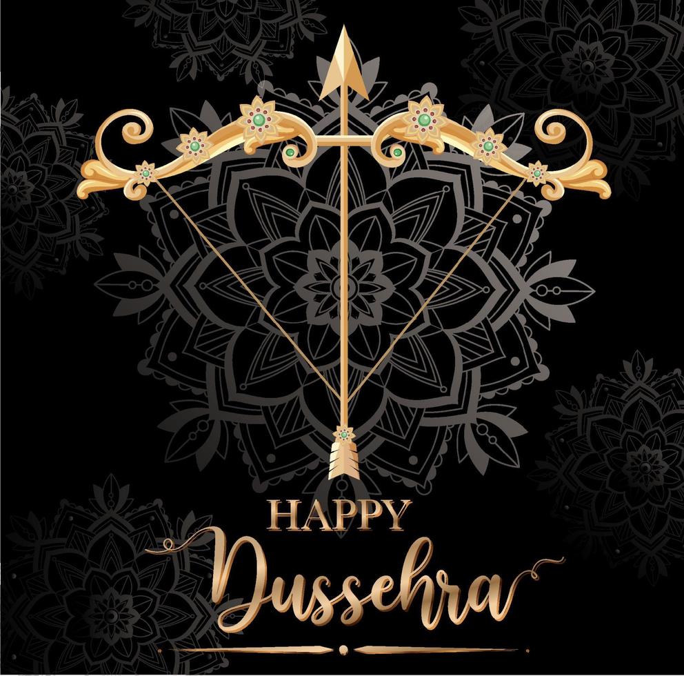 Happy Dussehra festival poster design vector