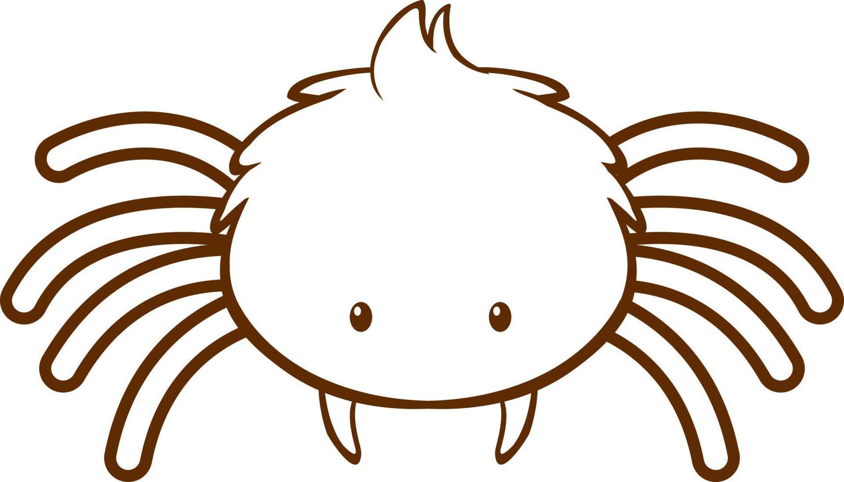 Spider in doodle simple style on white background vector