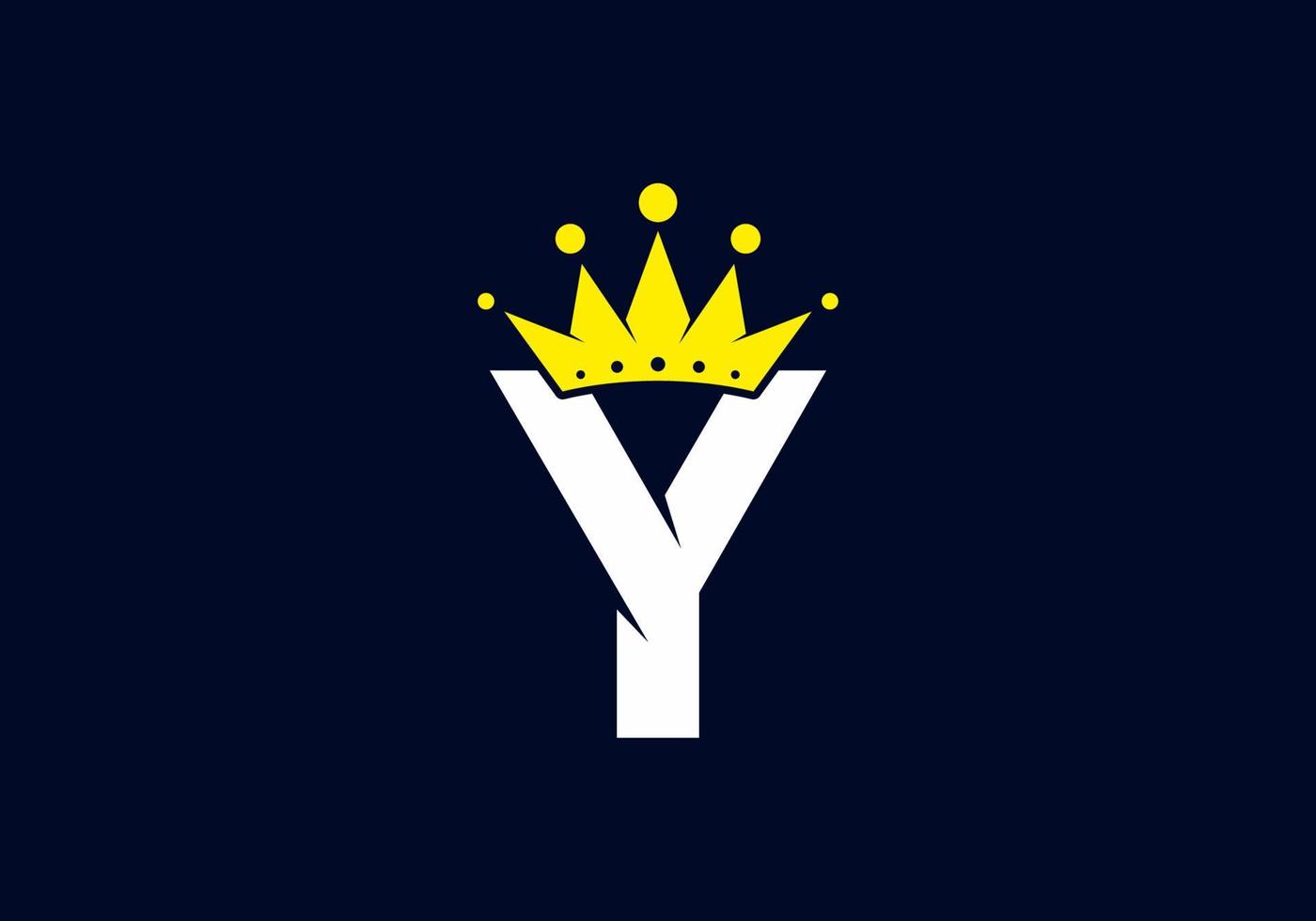 Initial Y letter with crown vector