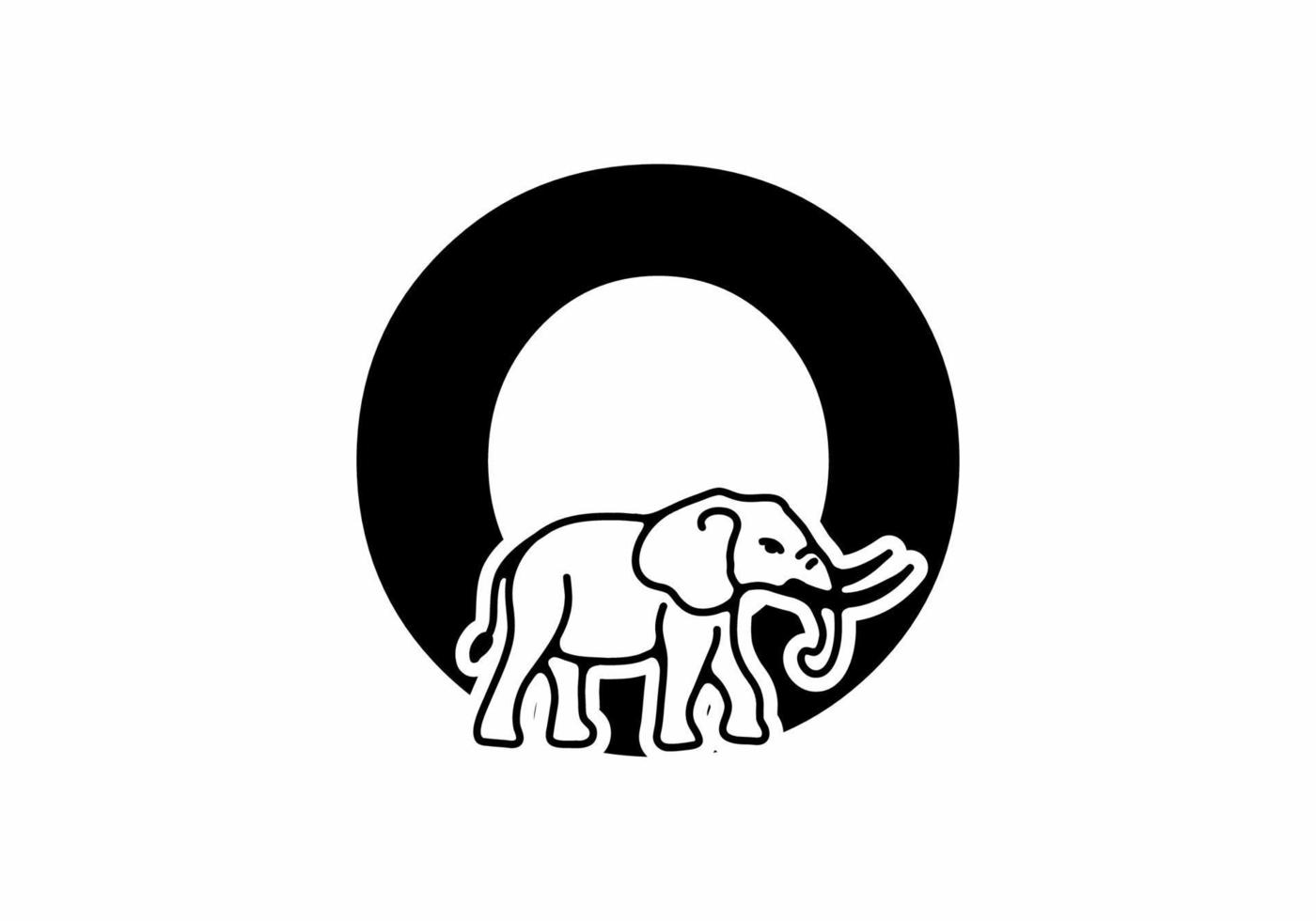 Initial letter O with elephant shape line art vector
