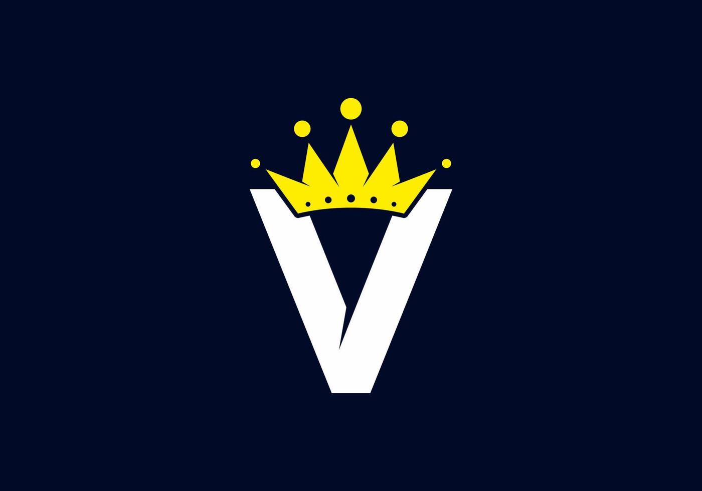Initial V letter with crown vector