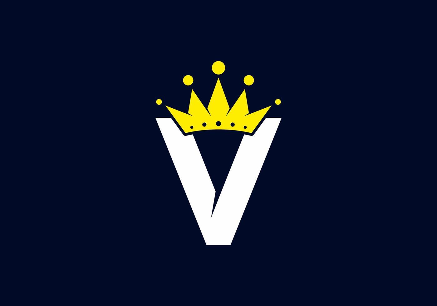 Initial V letter with crown vector