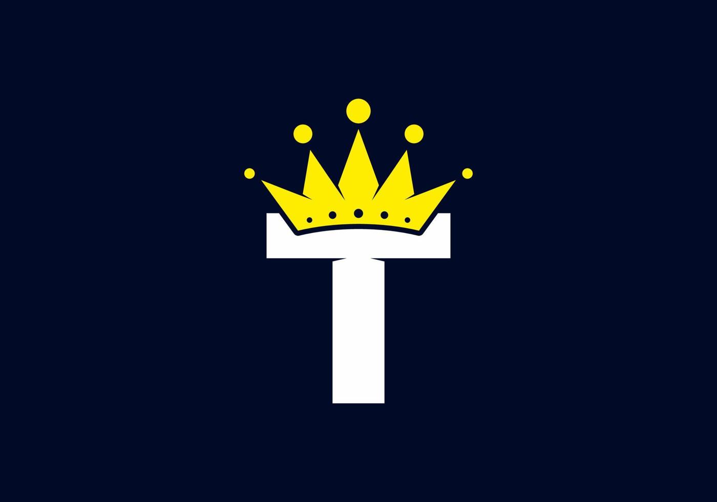 Initial T letter with crown vector