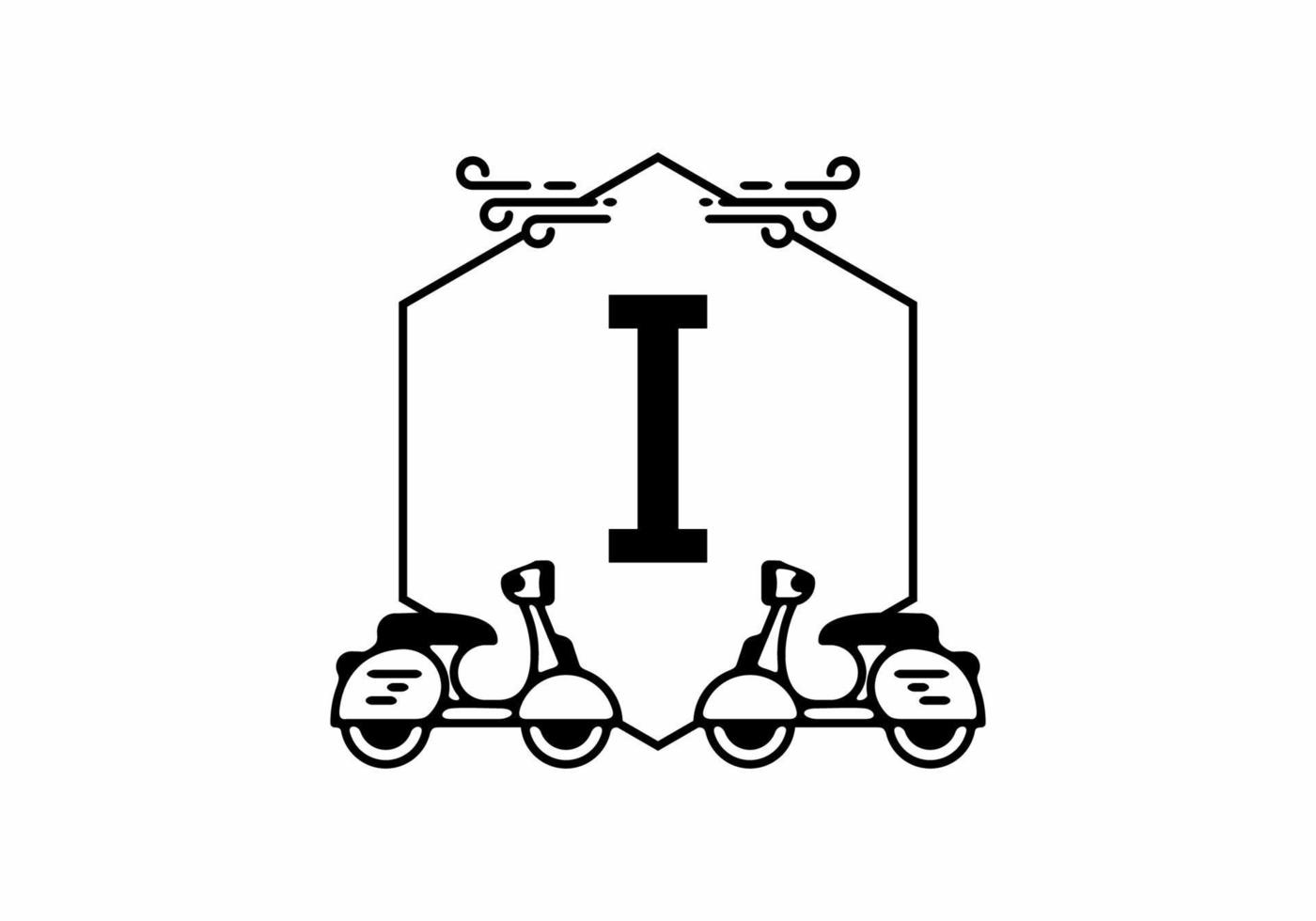 Initial letter I in scooter frame vector