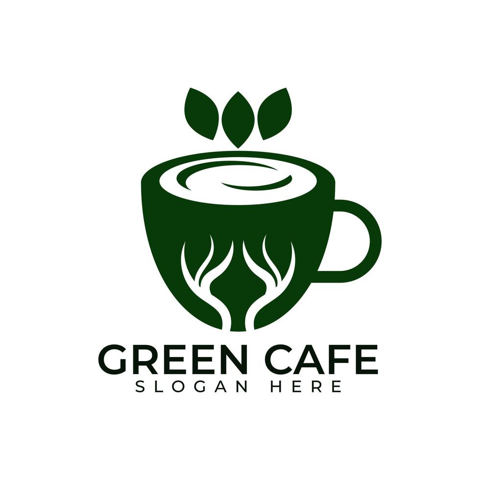 Green tea logo design vector