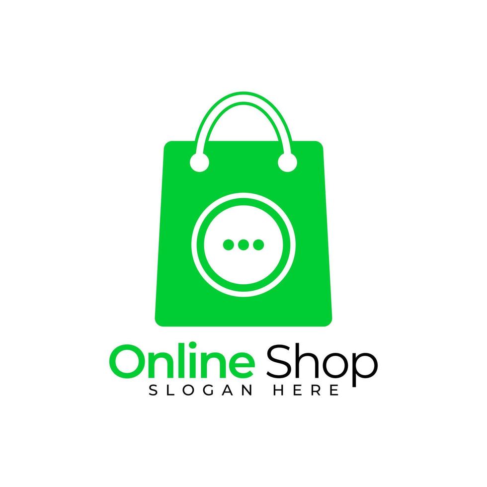 Online shopping logo design vector