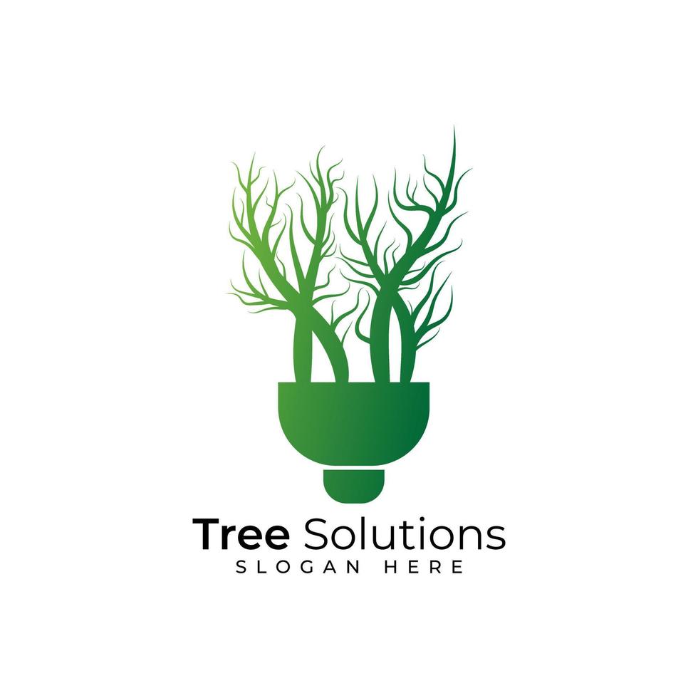 Tree logo with smart concept vector