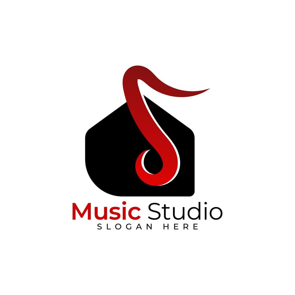 diseño de logotipo de estudio de música vector