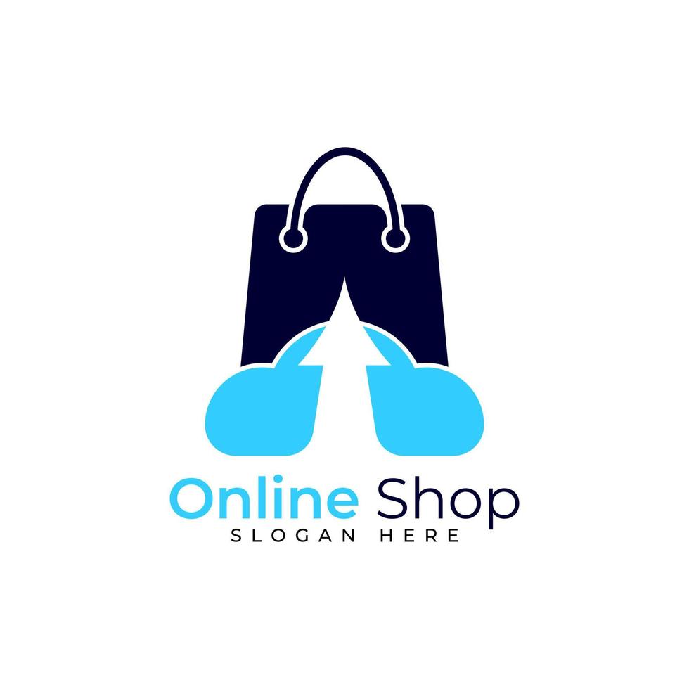 Online shopping logo design vector