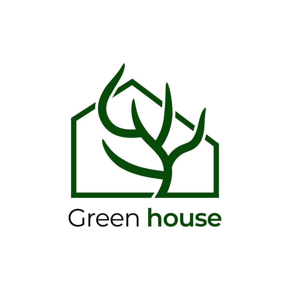 Green house logo design vector