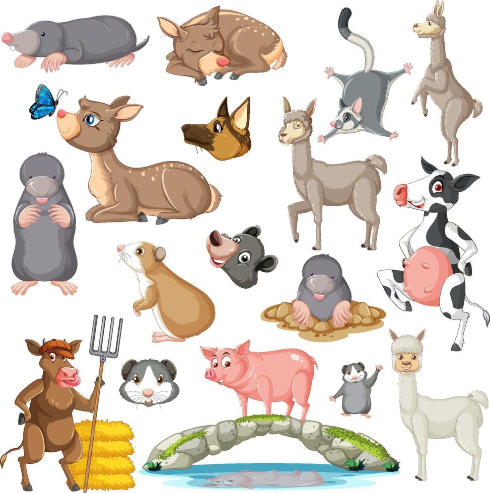 Seamless pattern with cute animals vector