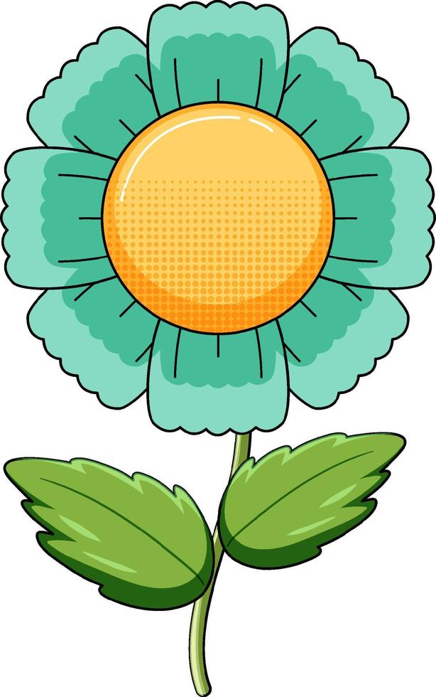 Green flower with leaves vector