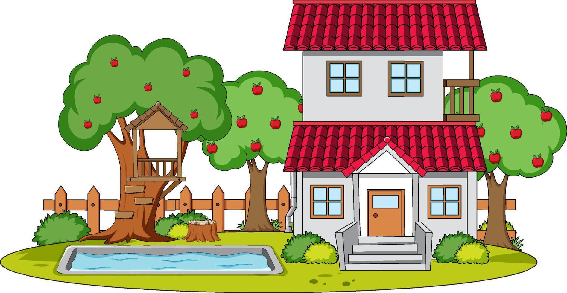 Doodle house cartoon design vector