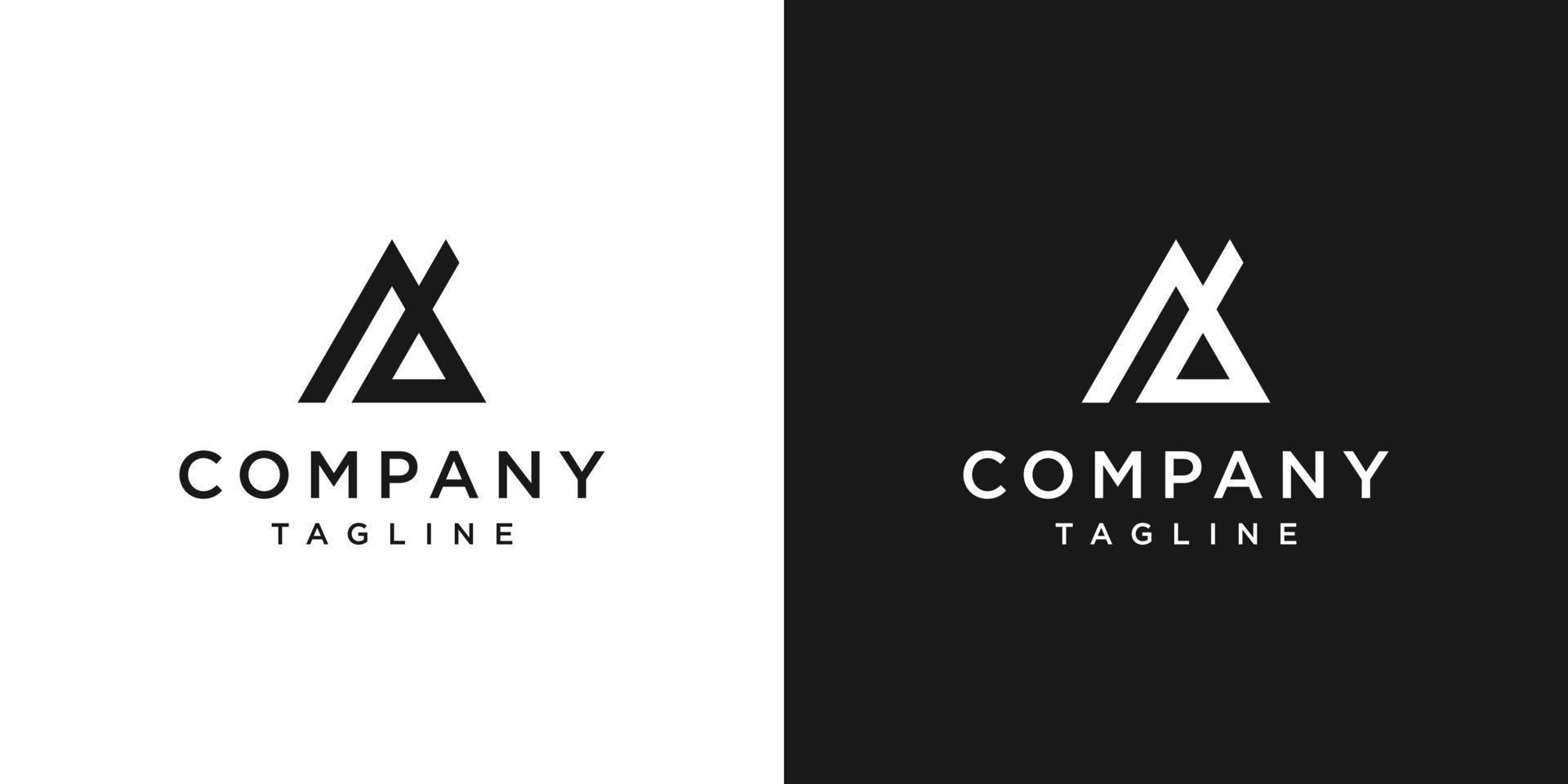 Creative Letter A Monogram Logo Design Icon Template White and Black Background vector
