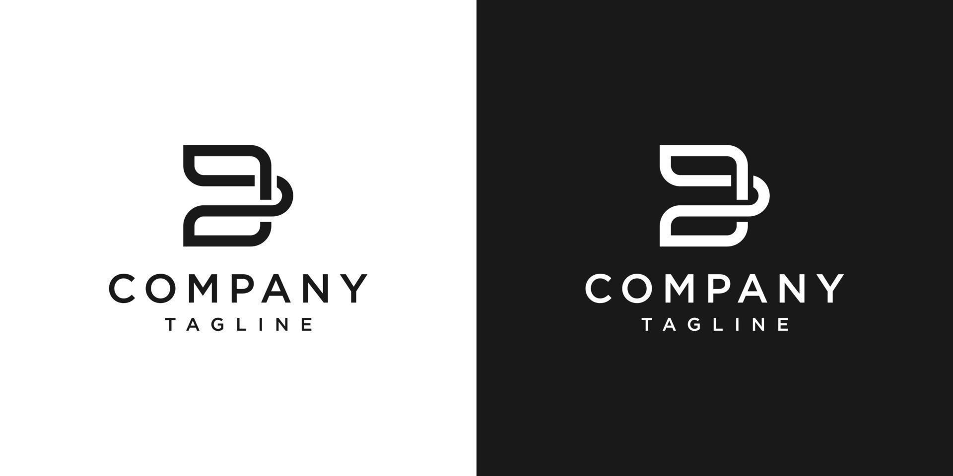 Creative Letter D Monogram Logo Design Icon Template White and Black Background vector