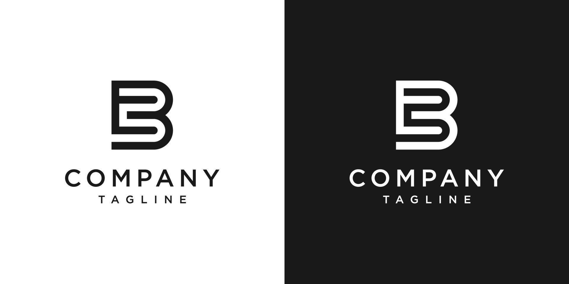 plantilla de icono de diseño de logotipo de monograma de letra creativa eb fondo blanco y negro vector