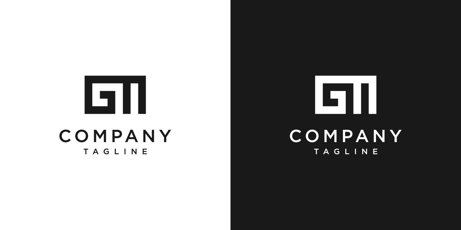 Creative Letter GM Monogram Logo Design Icon Template White and Black Background vector