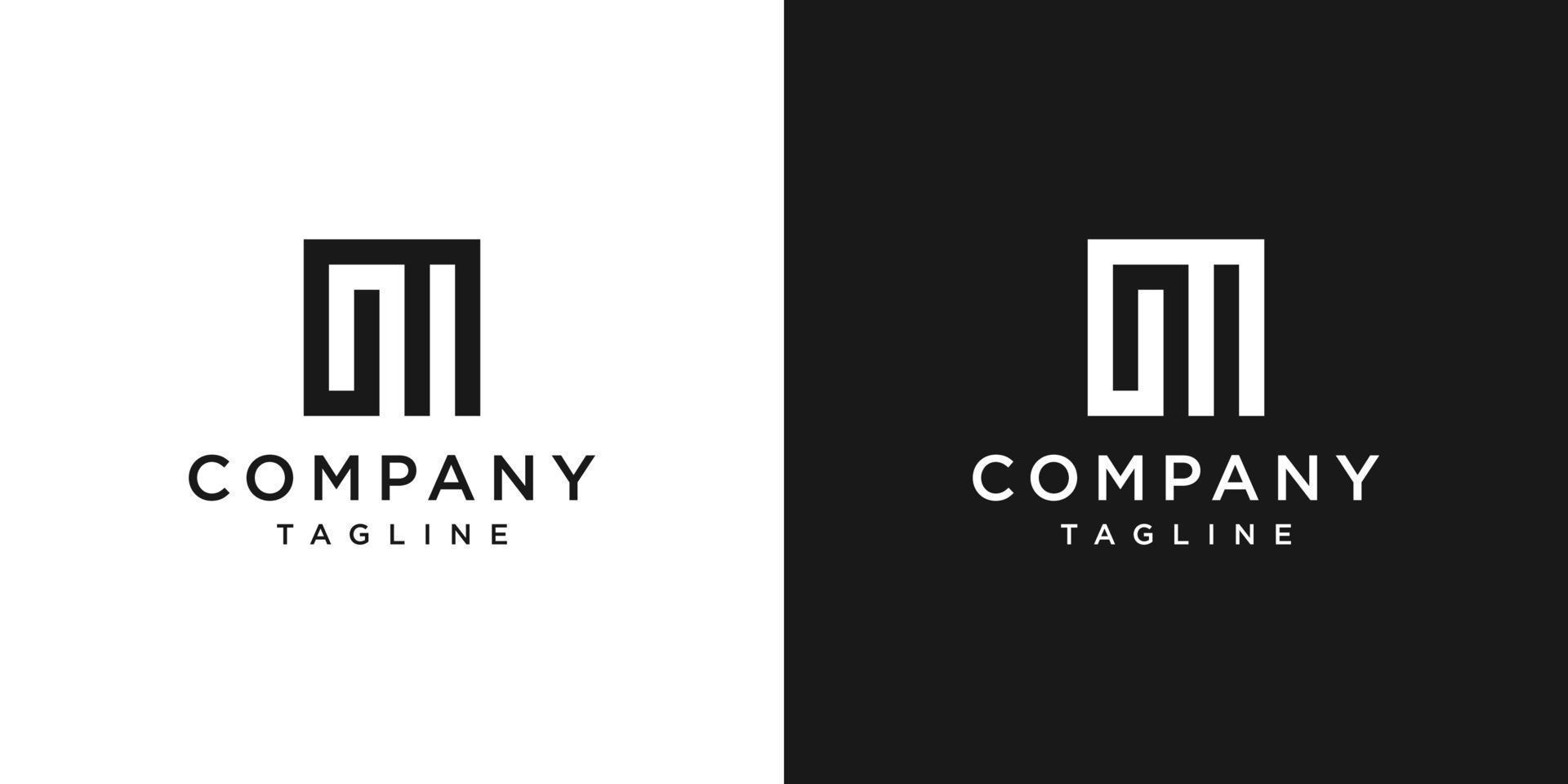 Creative Letter GM Monogram Logo Design Icon Template White and Black Background vector