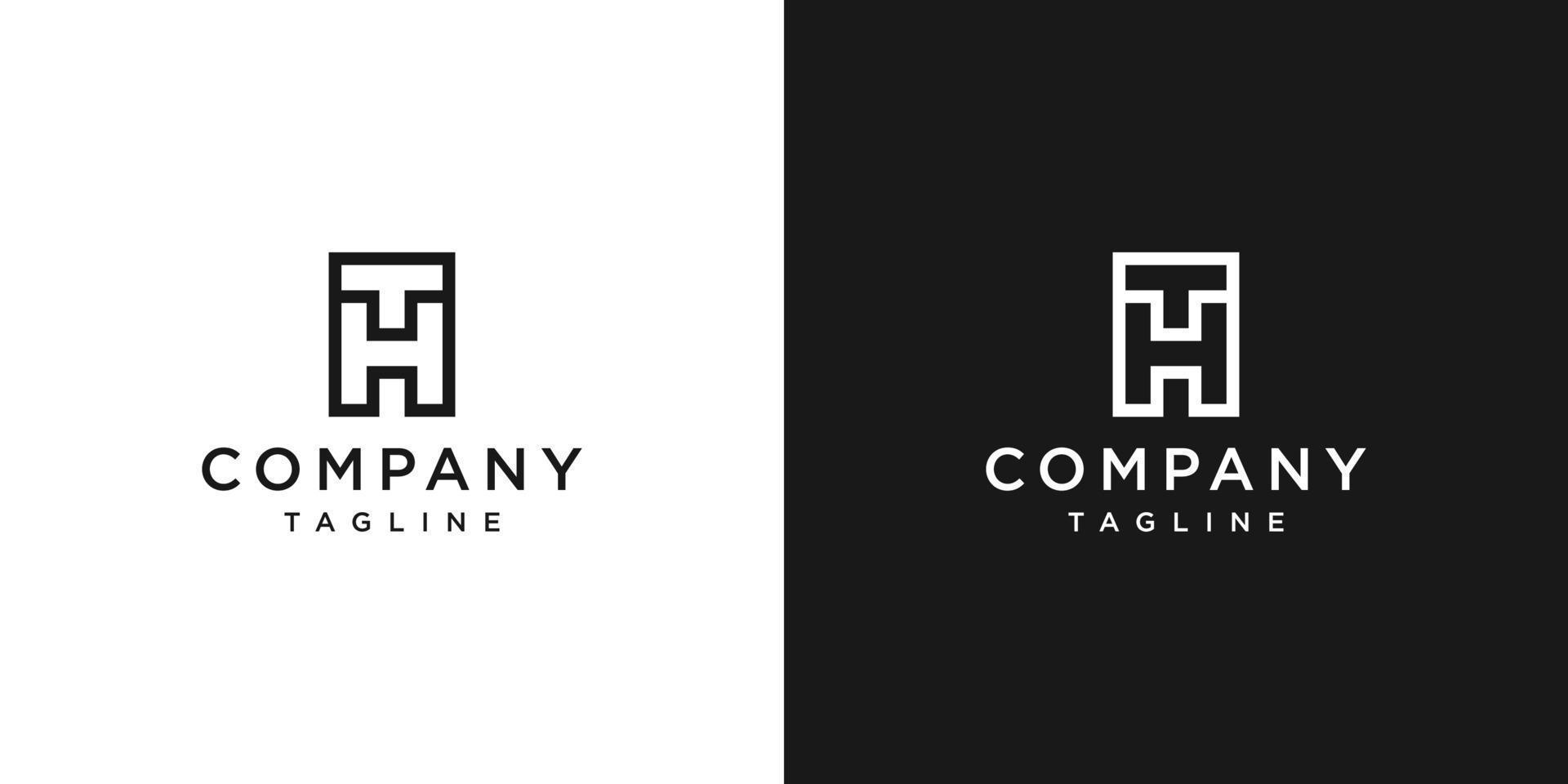 Creative Letter TH Monogram Logo Design Icon Template White and Black Background vector