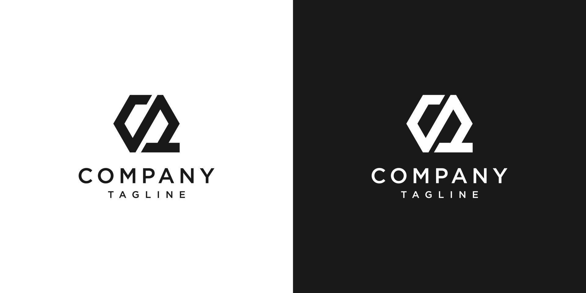 Creative Letter QS Monogram Logo Design Icon Template White and Black Background vector