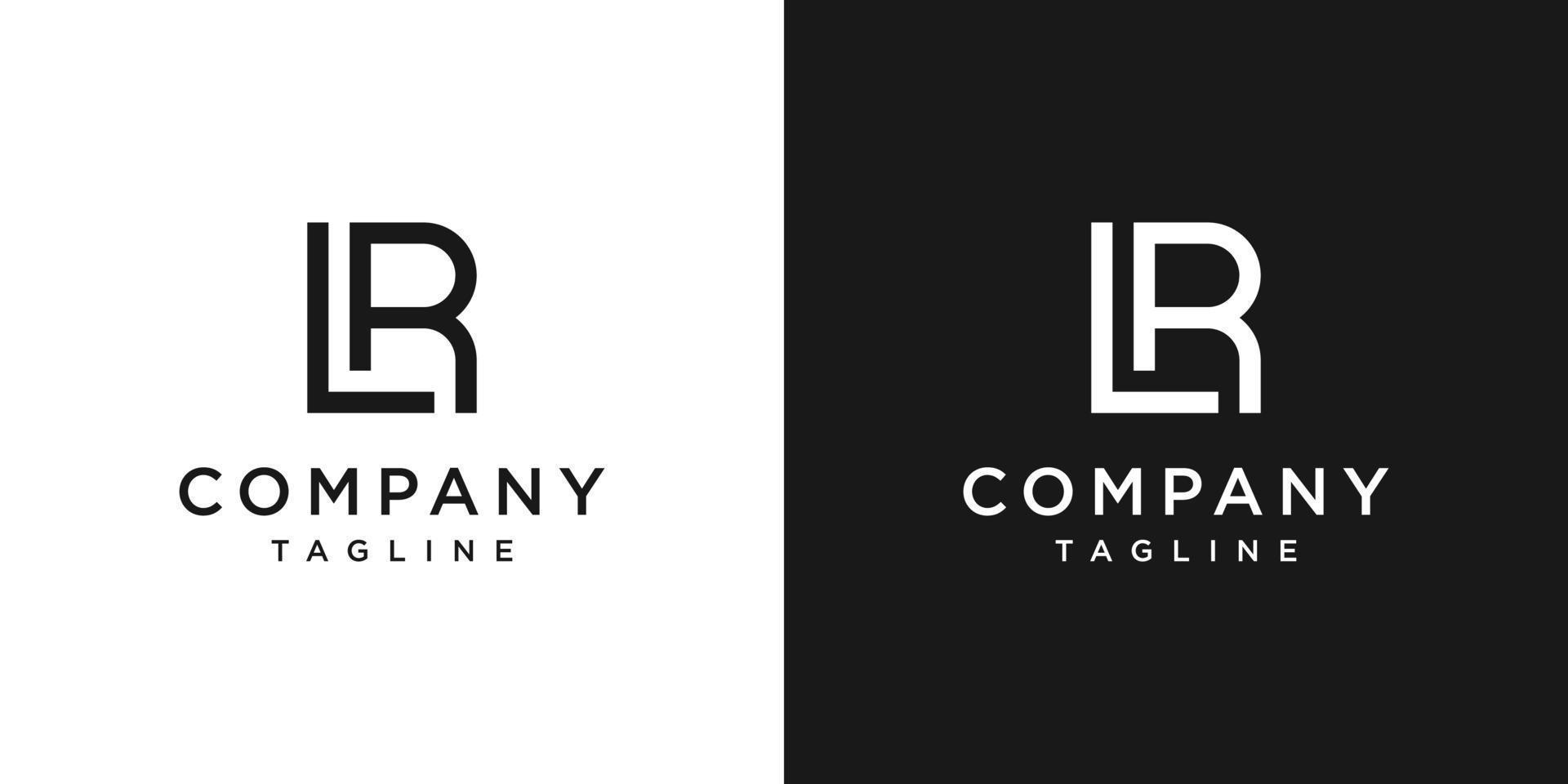 Creative Letter LR Monogram Logo Design Icon Template White and Black Background vector