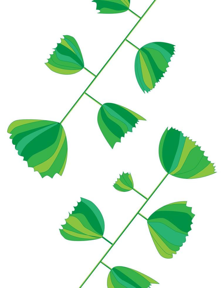 Sraight branches with green leaves vector