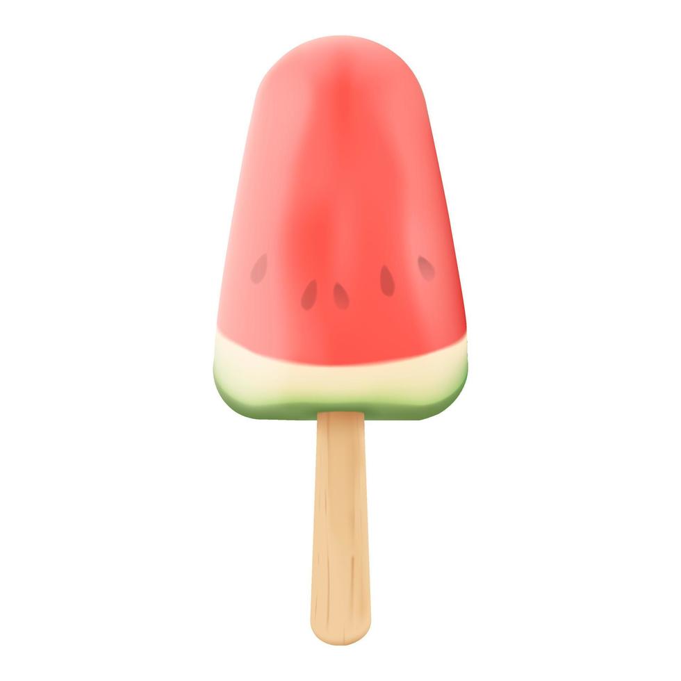 Bright realistic watermelon ice-cream vector