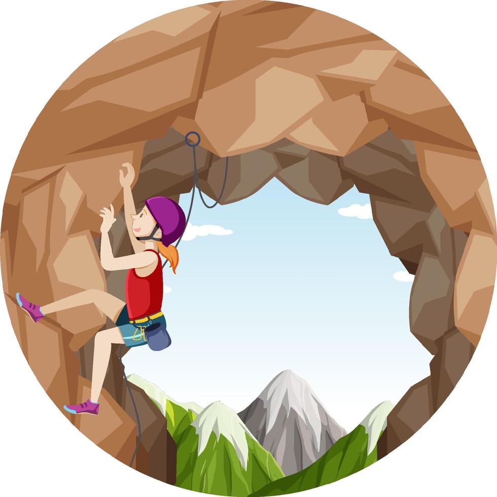 Rock climbing badge isolated vector