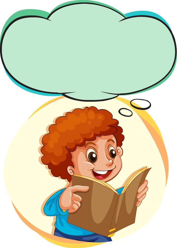 A boy thinking with empty callouts vector