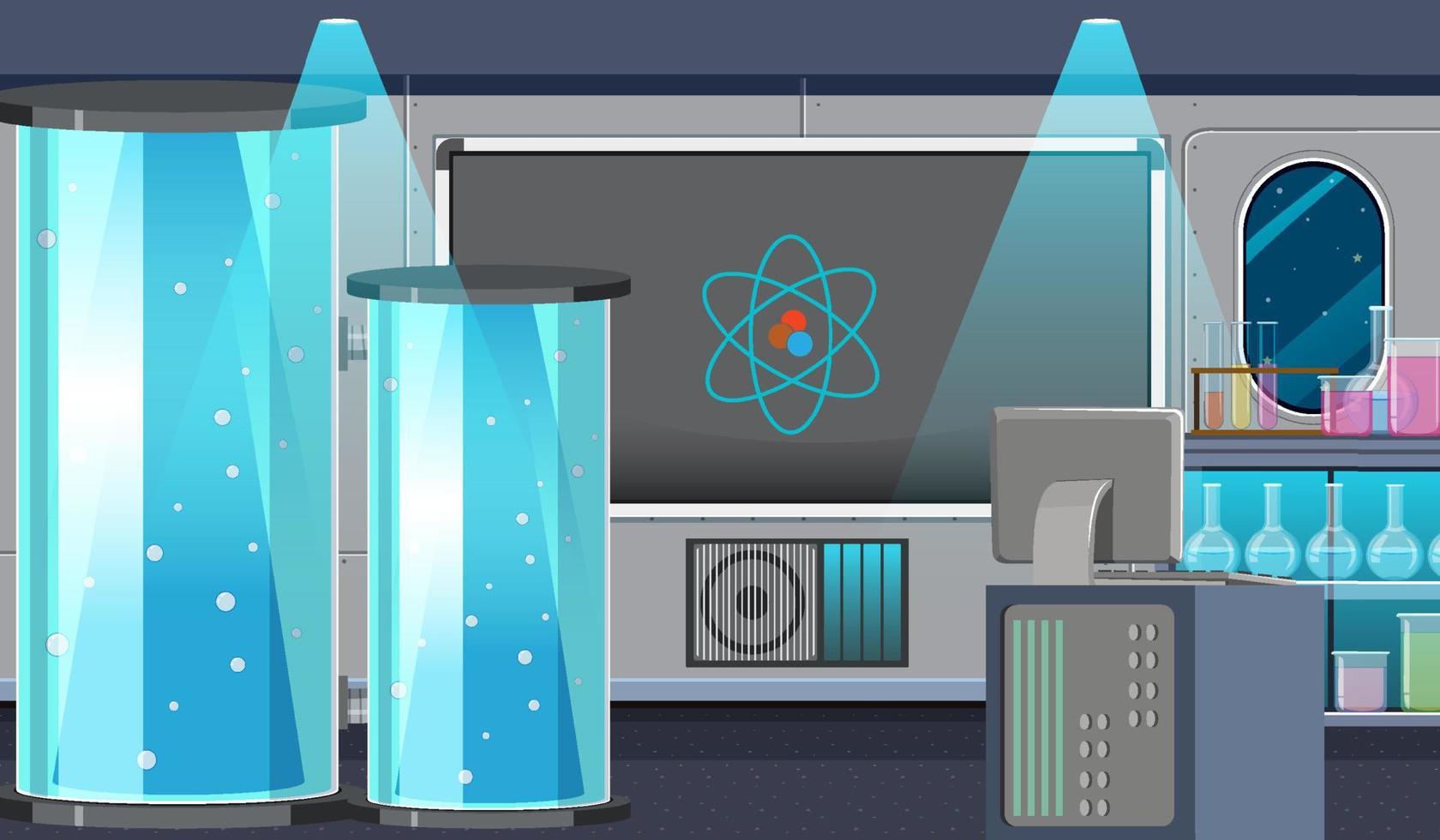 laboratorio de ciencias para experimentos químicos vector