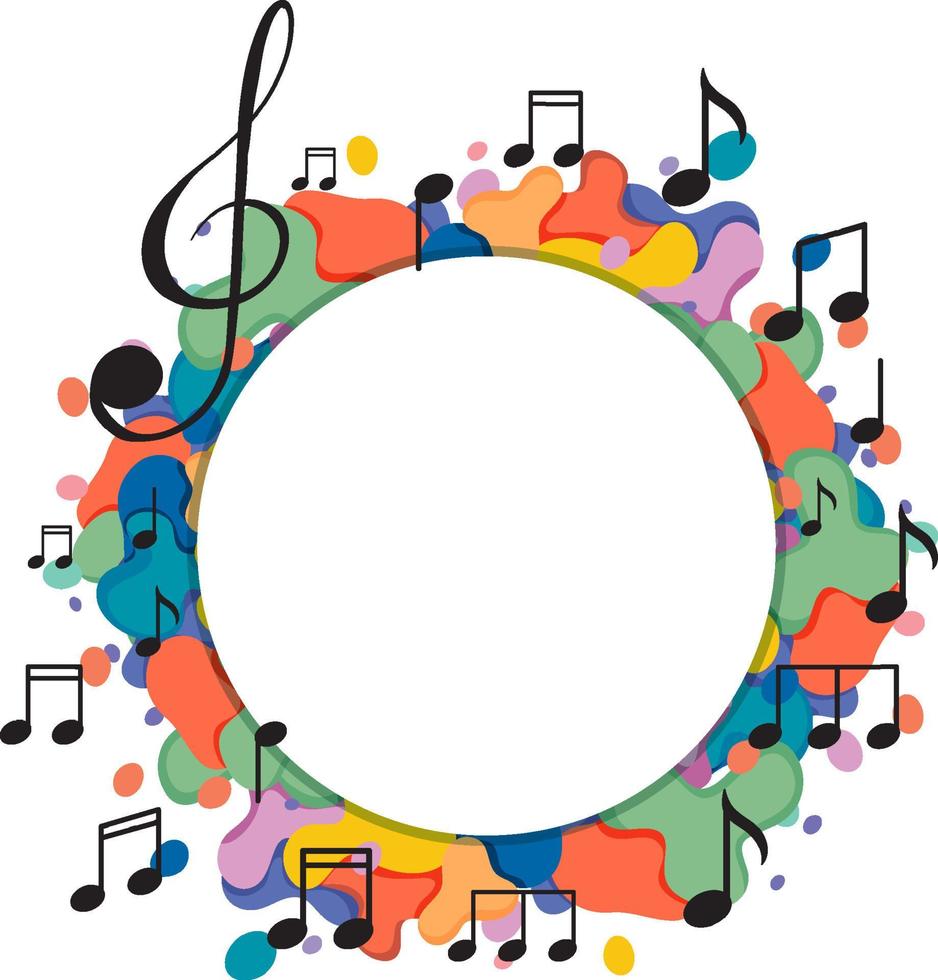 Banner music notes colourful on white background vector