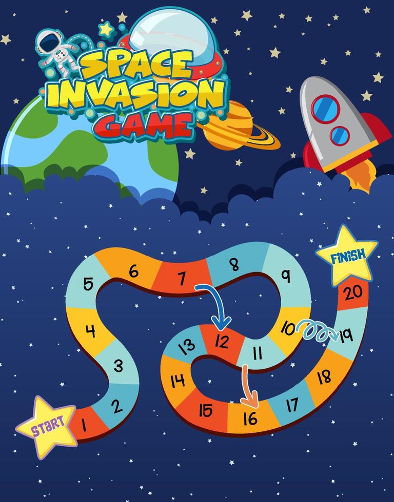 Game template with space theme background vector