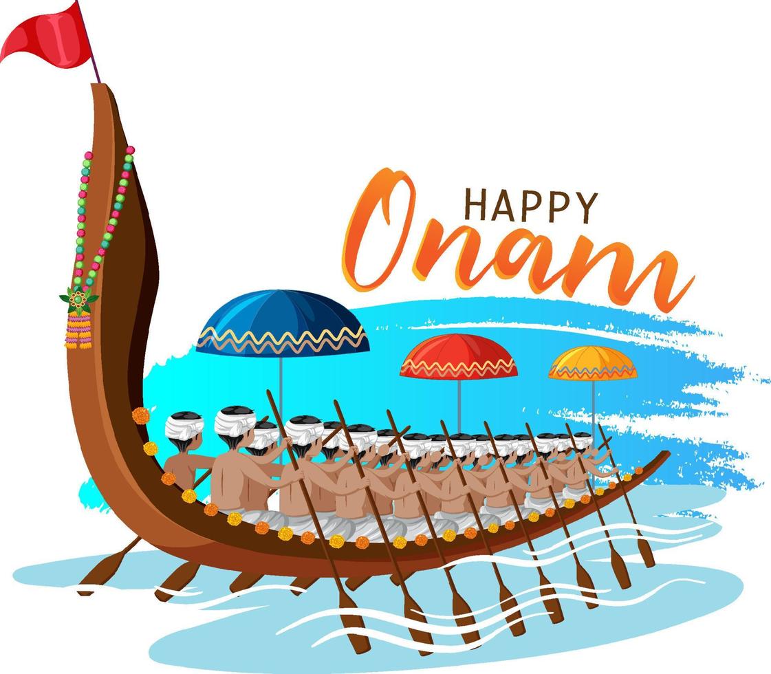 Onam Hindu harvest festival poster vector