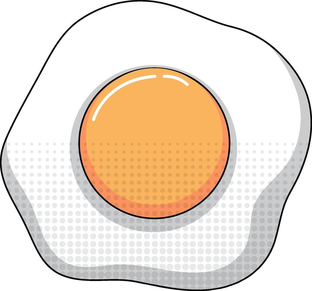 Fried egg on white background vector